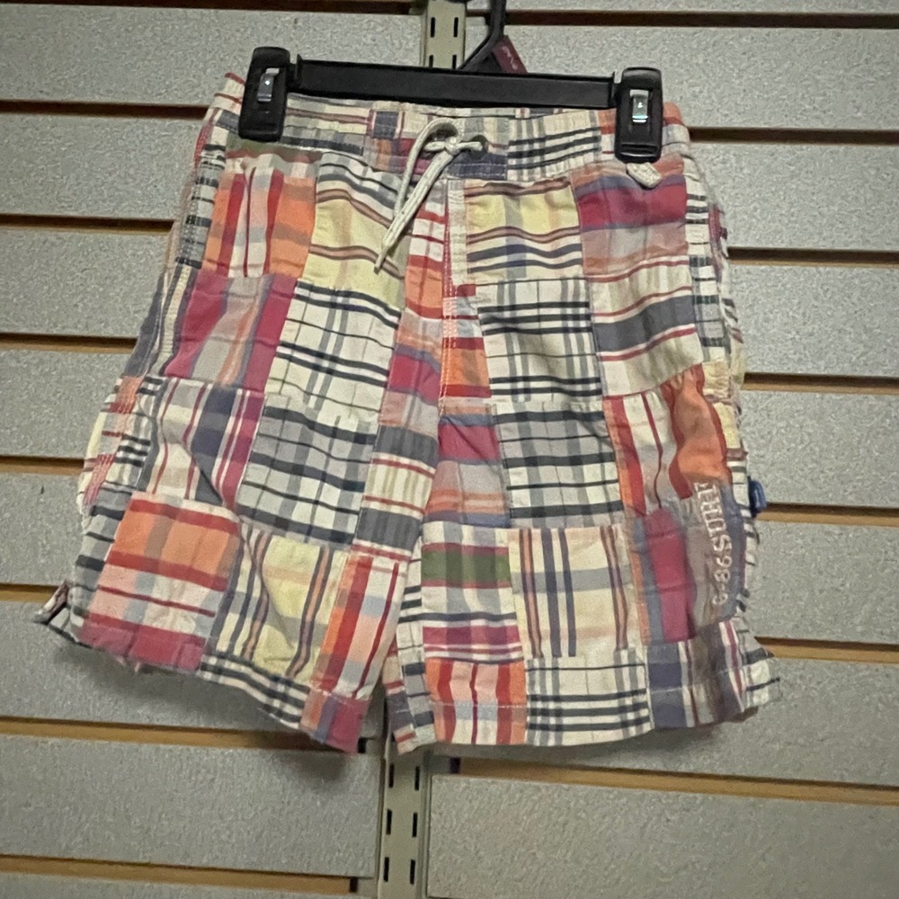 VTG GapKids Boys Patchwork Plaid Swim‎ Trunks Multicolor G-86 Surf Size S 6-7